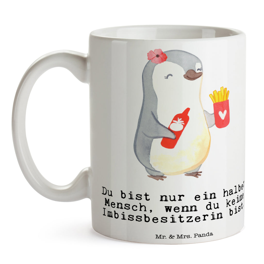 Tasse Imbissbesitzerin mit Herz Imbissbesitzerin, Imibissverkäuferin, Pommesverkäuferin, Pommesliebe Becher, Kaffeetasse, Kaffeebecher, Tee, Frühstück, Büro  Beruf, Ausbildung, Jubiläum, Abschied, Rente, Kollege, Kollegin, Geschenk, Schenken, Arbeitskollege, Mitarbeiter, Firma, Danke, Dankeschön