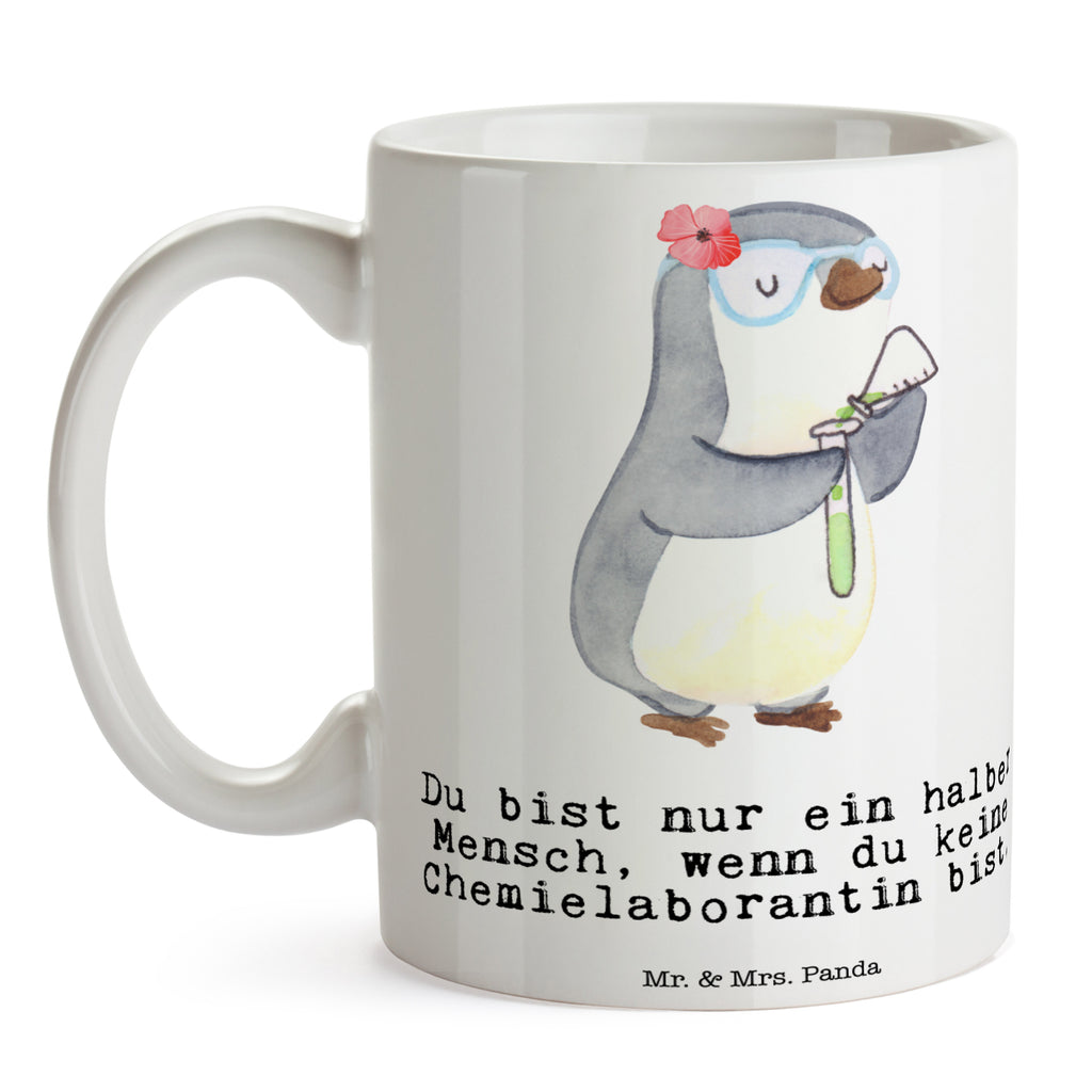 Tasse Chemielaborantin mit Herz Chemikerin, Chemielaborantin, Naturwissenschaftlerin, Labor,  Studium,  Forschung, Wissenschaftlerin,  Becher, Kaffeetasse, Kaffeebecher, Tee, Frühstück, Büro  Beruf, Ausbildung, Jubiläum, Abschied, Rente, Kollege, Kollegin, Geschenk, Schenken, Arbeitskollege, Mitarbeiter, Firma, Danke, Dankeschön