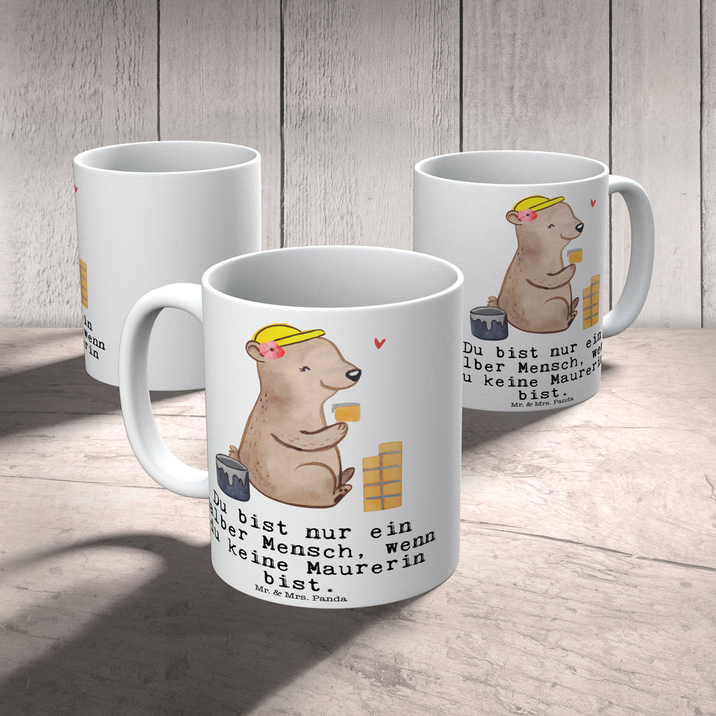 Tasse Maurerin mit Herz Maurerin, Maurermeisterin, Gesellenprüfung, Handwerkerin, Maurerbetrieb,  Becher, Kaffeetasse, Kaffeebecher, Tee, Frühstück, Büro  Beruf, Ausbildung, Jubiläum, Abschied, Rente, Kollege, Kollegin, Geschenk, Schenken, Arbeitskollege, Mitarbeiter, Firma, Danke, Dankeschön