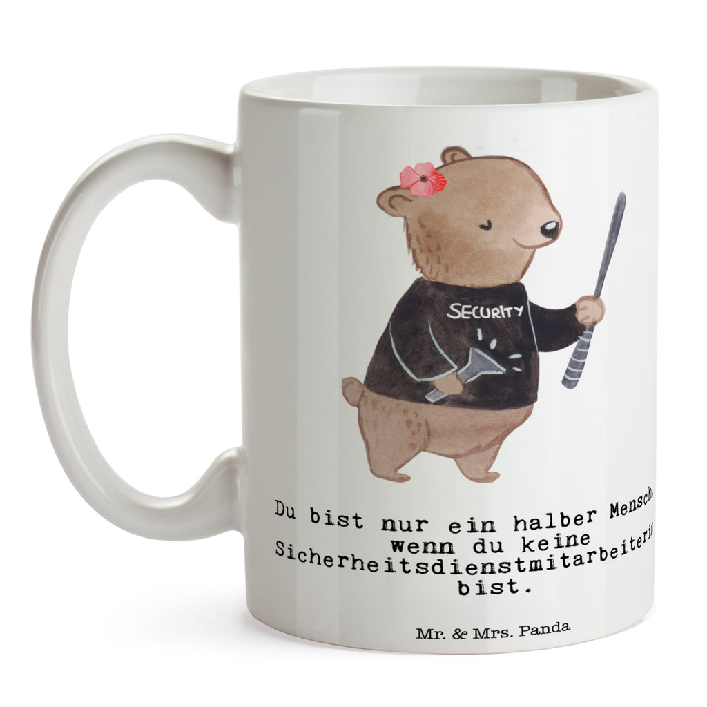 Tasse Sicherheitsdienstmitarbeiterin mit Herz  Becher, Kaffeetasse, Kaffeebecher, Tee, Frühstück, Büro  Beruf, Ausbildung, Jubiläum, Abschied, Rente, Kollege, Kollegin, Geschenk, Schenken, Arbeitskollege, Mitarbeiter, Firma, Danke, Dankeschön
