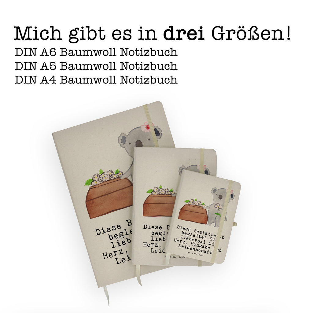 DIN A5 Baumwoll Notizbuch Bestatterin mit Herz Notizen, Eintragebuch, Tagebuch, Notizblock, Adressbuch, Journal, Kladde, Skizzenbuch, Notizheft, Schreibbuch, Schreibheft, Beruf, Ausbildung, Jubiläum, Abschied, Rente, Kollege, Kollegin, Geschenk, Schenken, Arbeitskollege, Mitarbeiter, Firma, Danke, Dankeschön