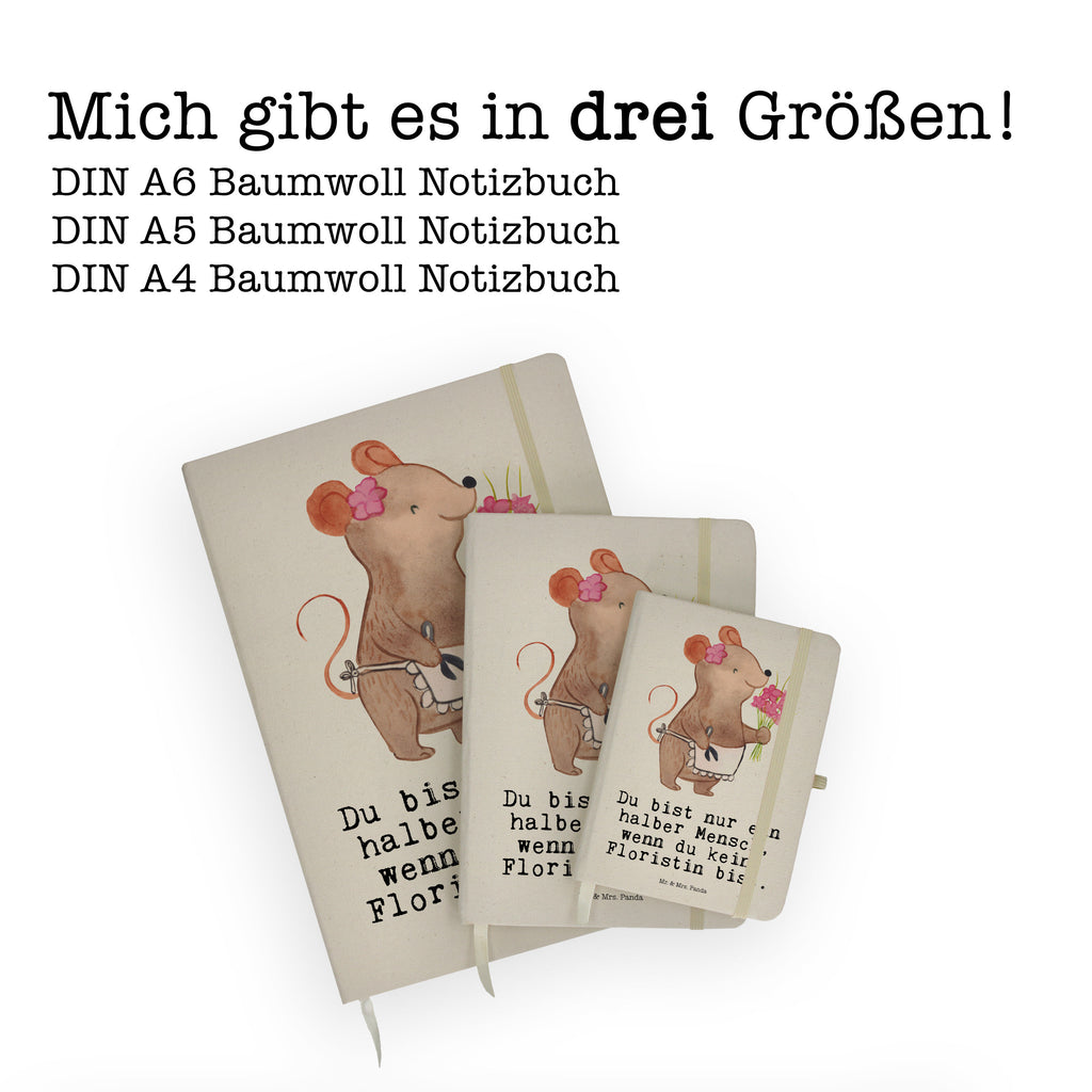DIN A5 Baumwoll Notizbuch Floristin mit Herz Notizen, Eintragebuch, Tagebuch, Notizblock, Adressbuch, Journal, Kladde, Skizzenbuch, Notizheft, Schreibbuch, Schreibheft, Beruf, Ausbildung, Jubiläum, Abschied, Rente, Kollege, Kollegin, Geschenk, Schenken, Arbeitskollege, Mitarbeiter, Firma, Danke, Dankeschön, Blumenhändlerin, Floristin, Blumenlanden, Blumenprofi