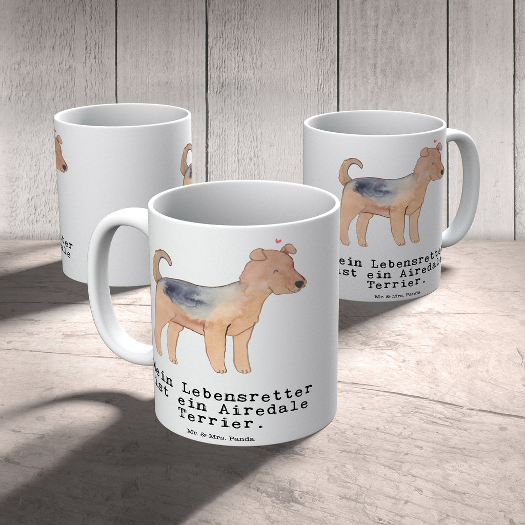 Tasse Airedale Terrier Lebensretter  Becher, Kaffeetasse, Kaffeebecher, Tee, Frühstück, Büro  Hund, Hunderasse, Rassehund, Hundebesitzer, Geschenk, Tierfreund, Schenken, Welpe