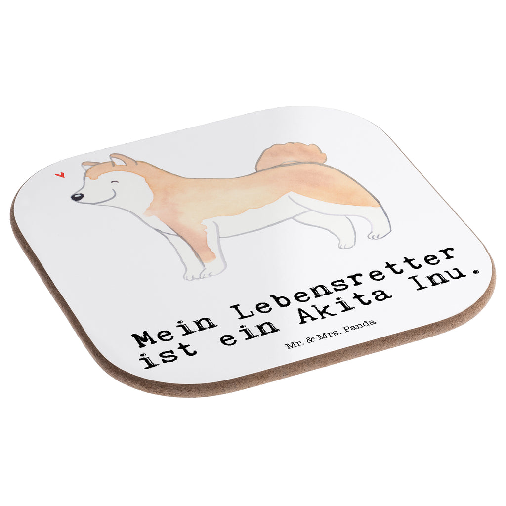 Quadratische Untersetzer Akita Inu Lebensretter Bierdeckel, Glasuntersetzer, Untersetzer Gläser, Getränkeuntersetzer, Hund, Hunderasse, Rassehund, Hundebesitzer, Geschenk, Tierfreund, Schenken, Welpe