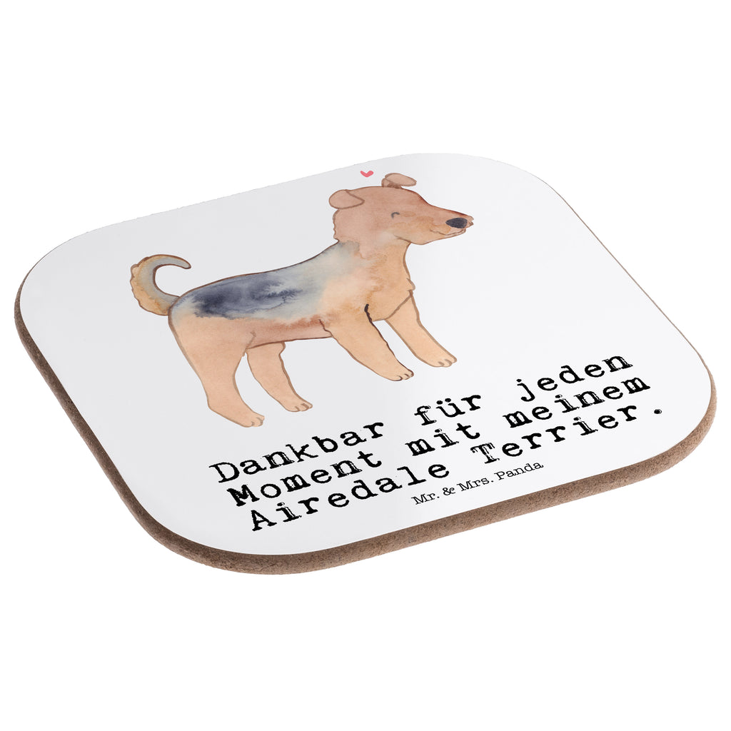 Quadratische Untersetzer Airedale Terrier Moment Bierdeckel, Glasuntersetzer, Untersetzer Gläser, Getränkeuntersetzer, Hund, Hunderasse, Rassehund, Hundebesitzer, Geschenk, Tierfreund, Schenken, Welpe, Airedale Terrier