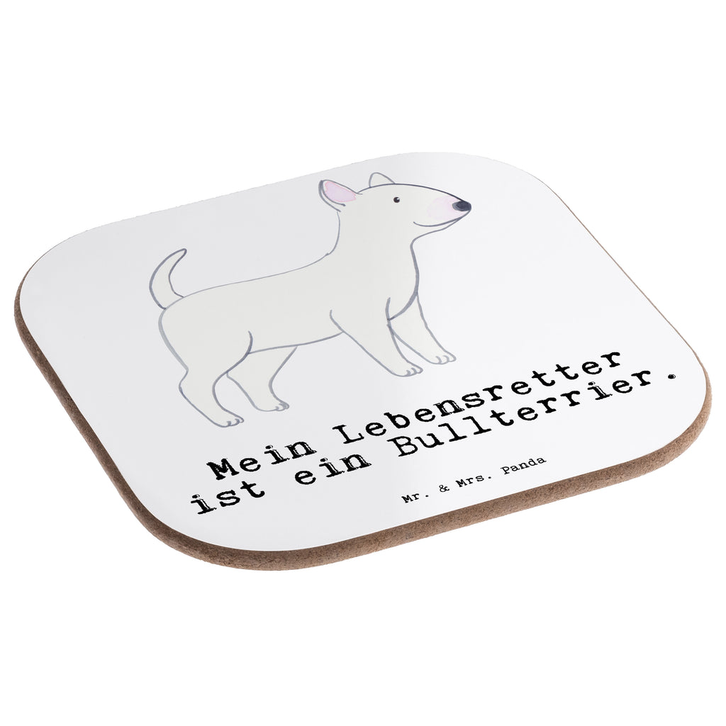 Quadratische Untersetzer Bullterrier Lebensretter Bierdeckel, Glasuntersetzer, Untersetzer Gläser, Getränkeuntersetzer, Hund, Hunderasse, Rassehund, Hundebesitzer, Geschenk, Tierfreund, Schenken, Welpe, Bullterrier