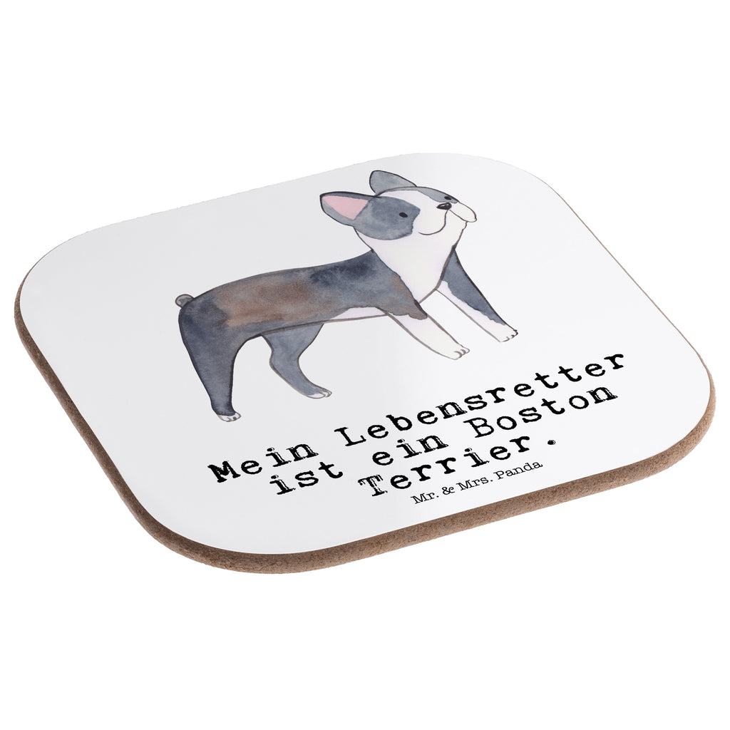 Quadratische Untersetzer Boston Terrier Lebensretter Bierdeckel, Glasuntersetzer, Untersetzer Gläser, Getränkeuntersetzer, Hund, Hunderasse, Rassehund, Hundebesitzer, Geschenk, Tierfreund, Schenken, Welpe, Boston Terrier