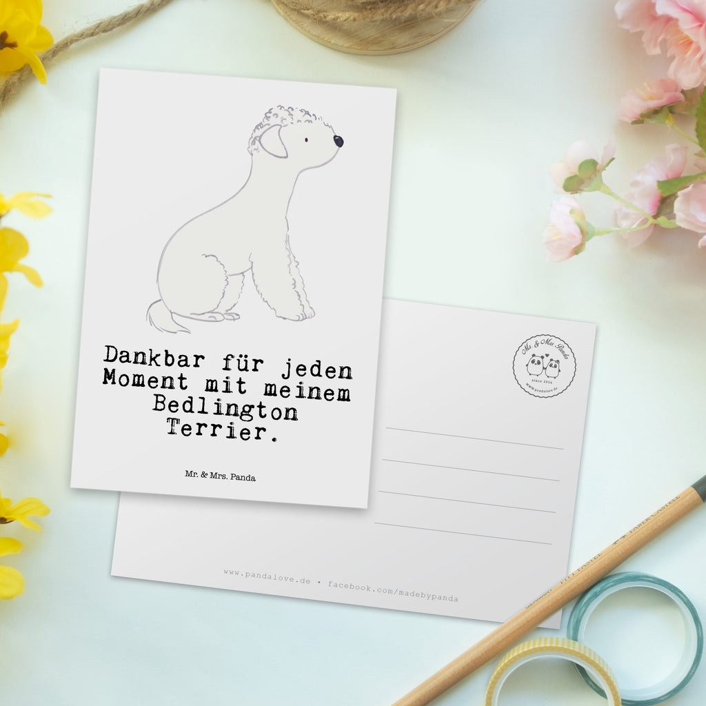 Postkarte Bedlington Terrier Moment Geschenkkarte, Grußkarte, Karte, Einladung, Ansichtskarte, Geburtstagskarte, Einladungskarte, Dankeskarte, Hund, Hunderasse, Rassehund, Hundebesitzer, Geschenk, Tierfreund, Schenken, Welpe, Bedlington Terrier, Terrier