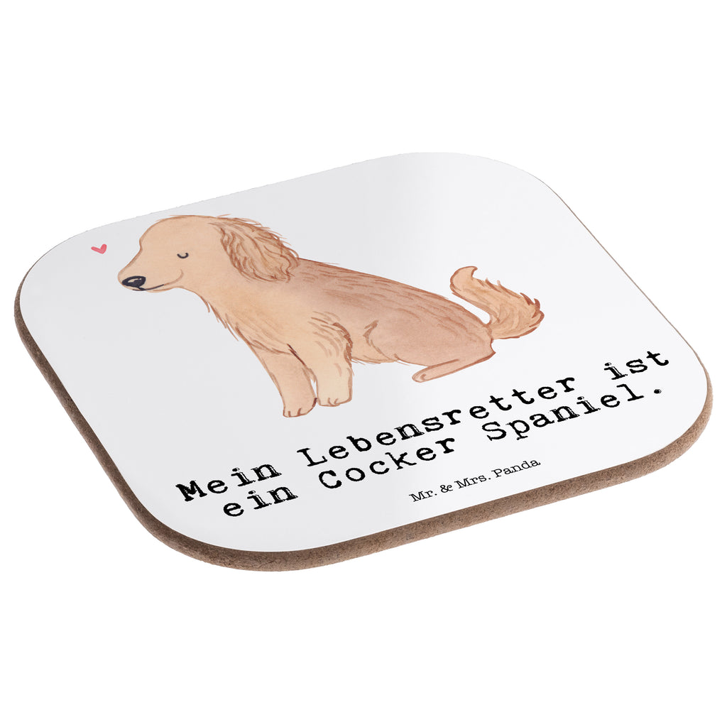 Quadratische Untersetzer Cocker Spaniel Lebensretter Bierdeckel, Glasuntersetzer, Untersetzer Gläser, Getränkeuntersetzer, Hund, Hunderasse, Rassehund, Hundebesitzer, Geschenk, Tierfreund, Schenken, Welpe, Englische Cockerspaniel, Cocker Spaniel
