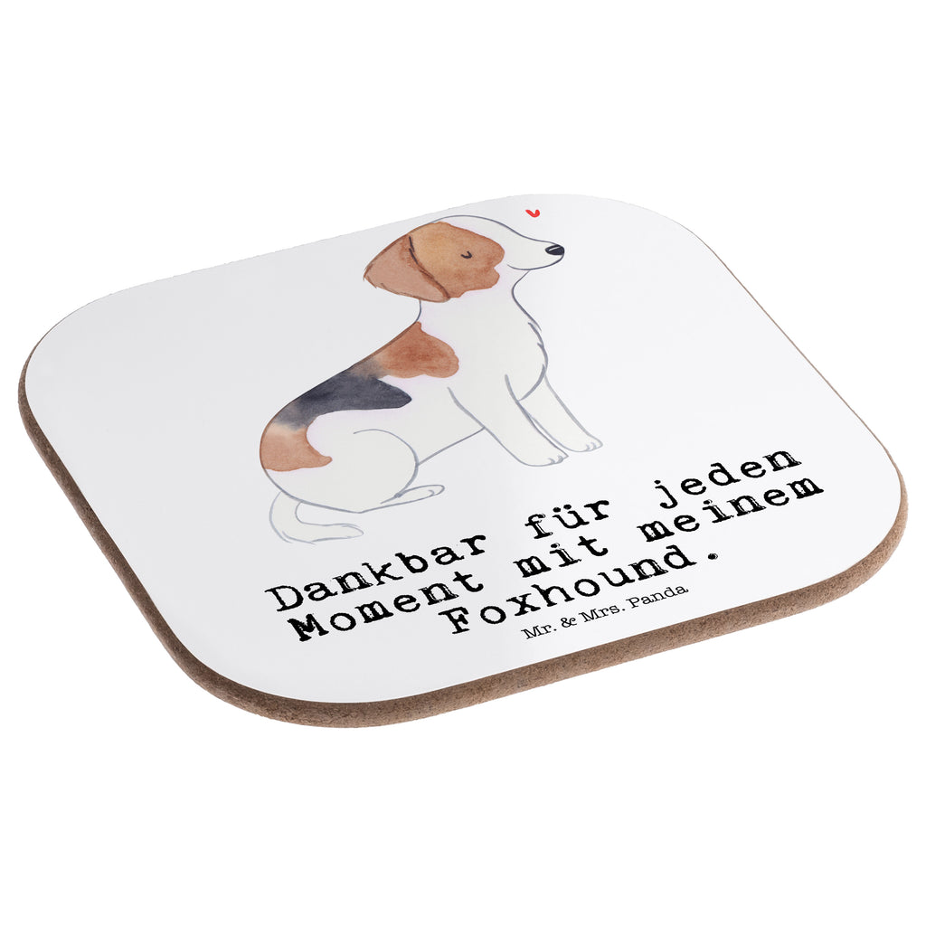 Quadratische Untersetzer Foxhound Moment Bierdeckel, Glasuntersetzer, Untersetzer Gläser, Getränkeuntersetzer, Hund, Hunderasse, Rassehund, Hundebesitzer, Geschenk, Tierfreund, Schenken, Welpe, Foxhound, Jagdhund, Laufhund