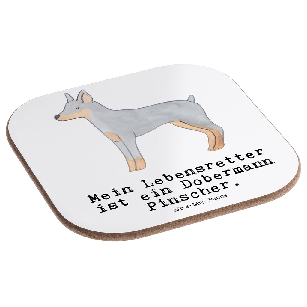 Quadratische Untersetzer Dobermann Pinscher Lebensretter Bierdeckel, Glasuntersetzer, Untersetzer Gläser, Getränkeuntersetzer, Hund, Hunderasse, Rassehund, Hundebesitzer, Geschenk, Tierfreund, Schenken, Welpe, Dobermann Pinscher