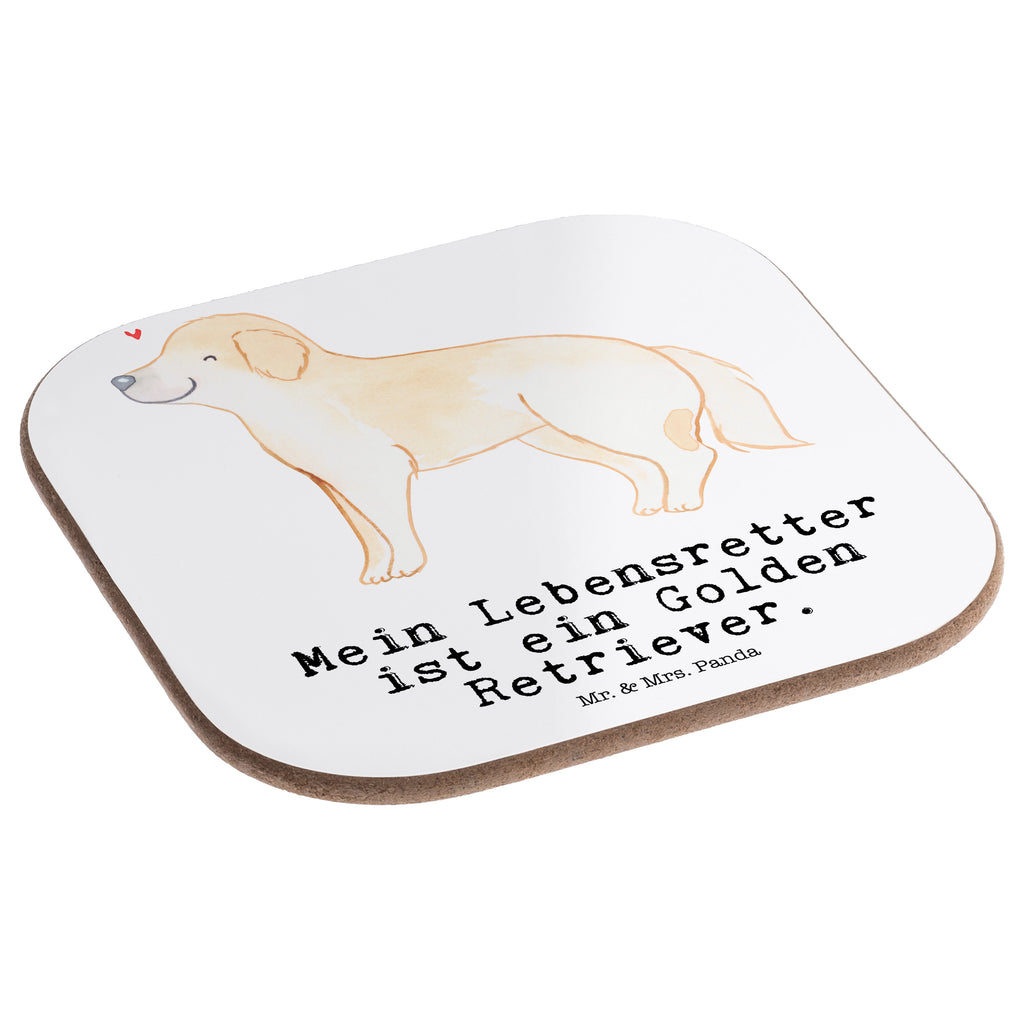 Quadratische Untersetzer Golden Retriever Lebensretter Bierdeckel, Glasuntersetzer, Untersetzer Gläser, Getränkeuntersetzer, Hund, Hunderasse, Rassehund, Hundebesitzer, Geschenk, Tierfreund, Schenken, Welpe, Golden Retriever, Goldie Hund