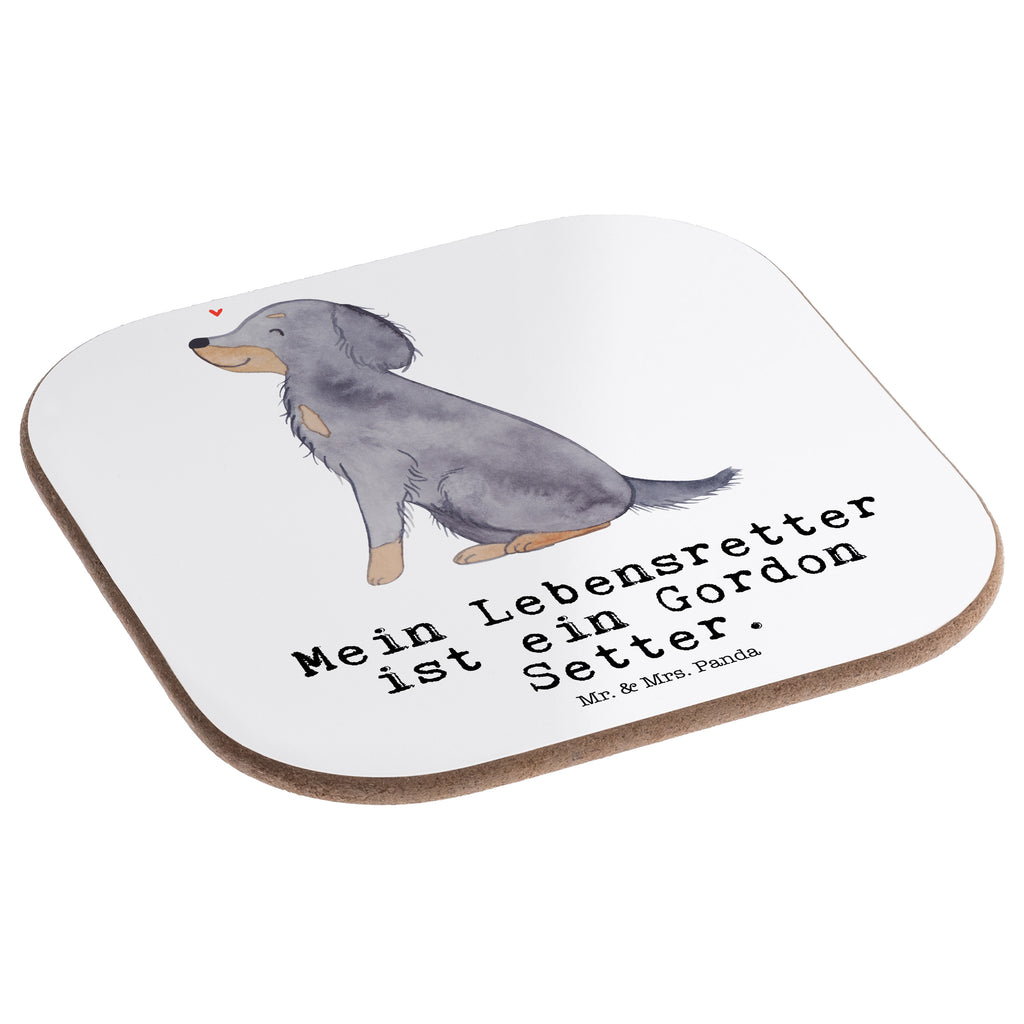 Quadratische Untersetzer Gordon Setter Lebensretter Bierdeckel, Glasuntersetzer, Untersetzer Gläser, Getränkeuntersetzer, Hund, Hunderasse, Rassehund, Hundebesitzer, Geschenk, Tierfreund, Schenken, Welpe, Gordon Shetter, Jagdhund
