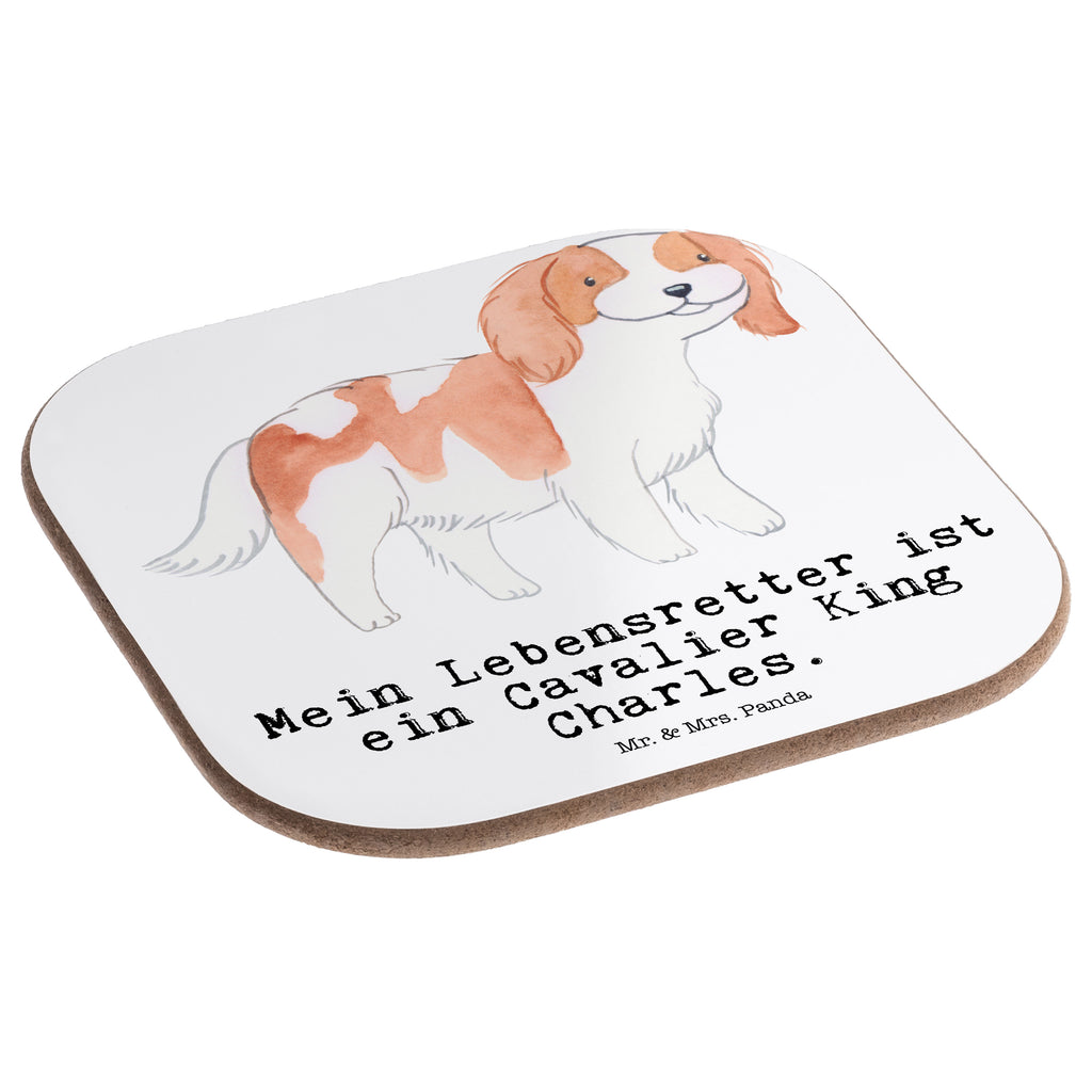 Quadratische Untersetzer Cavalier King Charles Spaniel Lebensretter Bierdeckel, Glasuntersetzer, Untersetzer Gläser, Getränkeuntersetzer, Hund, Hunderasse, Rassehund, Hundebesitzer, Geschenk, Tierfreund, Schenken, Welpe, Cavalier King Charles Spaniel