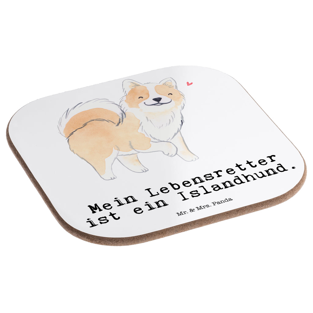 Quadratische Untersetzer Islandhund Lebensretter Bierdeckel, Glasuntersetzer, Untersetzer Gläser, Getränkeuntersetzer, Hund, Hunderasse, Rassehund, Hundebesitzer, Geschenk, Tierfreund, Schenken, Welpe, Islandhund, isländischer Schäferhund