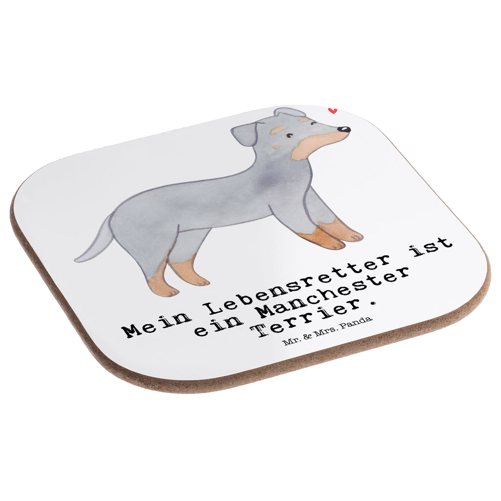 Quadratische Untersetzer Manchester Terrier Lebensretter Bierdeckel, Glasuntersetzer, Untersetzer Gläser, Getränkeuntersetzer, Hund, Hunderasse, Rassehund, Hundebesitzer, Geschenk, Tierfreund, Schenken, Welpe, Manchester Terrier