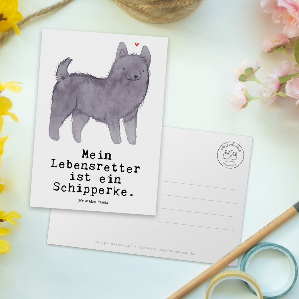 Postkarte Schipperke Lebensretter Geschenkkarte, Grußkarte, Karte, Einladung, Ansichtskarte, Geburtstagskarte, Einladungskarte, Dankeskarte, Hund, Hunderasse, Rassehund, Hundebesitzer, Geschenk, Tierfreund, Schenken, Welpe, Schipperke, belgische Hunderasse