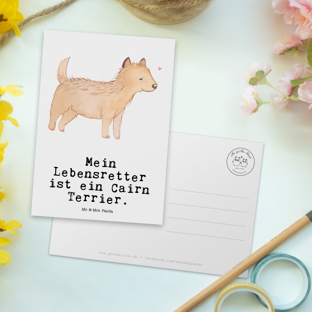 Postkarte Cairn Terrier Lebensretter Geschenkkarte, Grußkarte, Karte, Einladung, Ansichtskarte, Geburtstagskarte, Einladungskarte, Dankeskarte, Hund, Hunderasse, Rassehund, Hundebesitzer, Geschenk, Tierfreund, Schenken, Welpe, Cairn Terrier