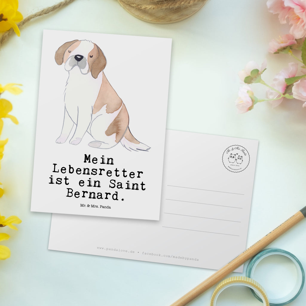 Postkarte Saint Bernard Lebensretter Geschenkkarte, Grußkarte, Karte, Einladung, Ansichtskarte, Geburtstagskarte, Einladungskarte, Dankeskarte, Hund, Hunderasse, Rassehund, Hundebesitzer, Geschenk, Tierfreund, Schenken, Welpe, St. Bernhardshund, Chien du Saint-Bernard, Saint Bernard Dog, Perro San Bernardo, Saint Bernard