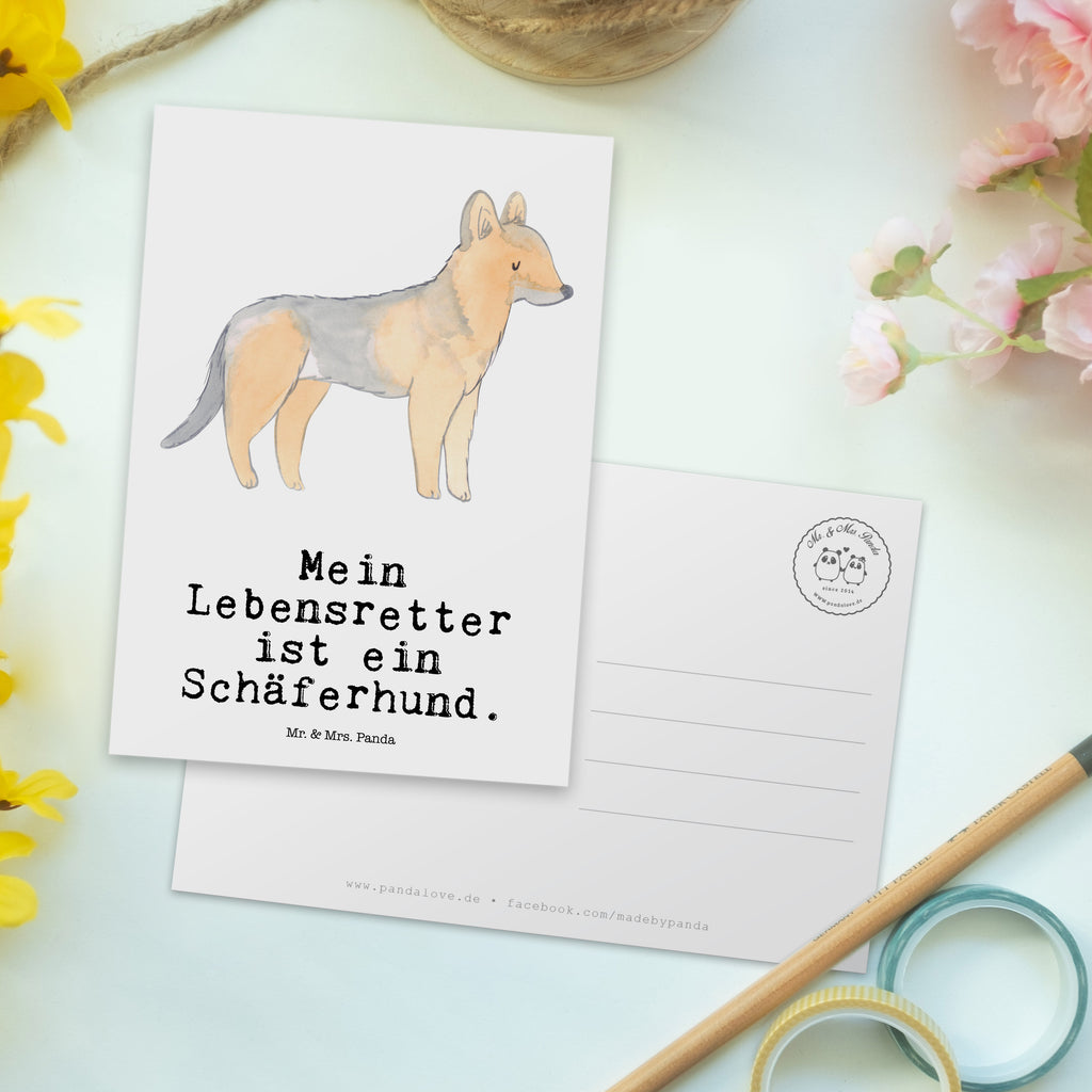 Postkarte Schäferhund Lebensretter Geschenkkarte, Grußkarte, Karte, Einladung, Ansichtskarte, Geburtstagskarte, Einladungskarte, Dankeskarte, Hund, Hunderasse, Rassehund, Hundebesitzer, Geschenk, Tierfreund, Schenken, Welpe, Schäferhund
