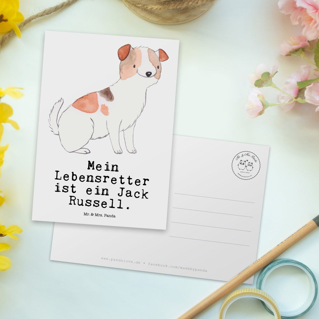 Postkarte Jack Russel Terrier Lebensretter Geschenkkarte, Grußkarte, Karte, Einladung, Ansichtskarte, Geburtstagskarte, Einladungskarte, Dankeskarte, Hund, Hunderasse, Rassehund, Hundebesitzer, Geschenk, Tierfreund, Schenken, Welpe, Jack Russel Terrier
