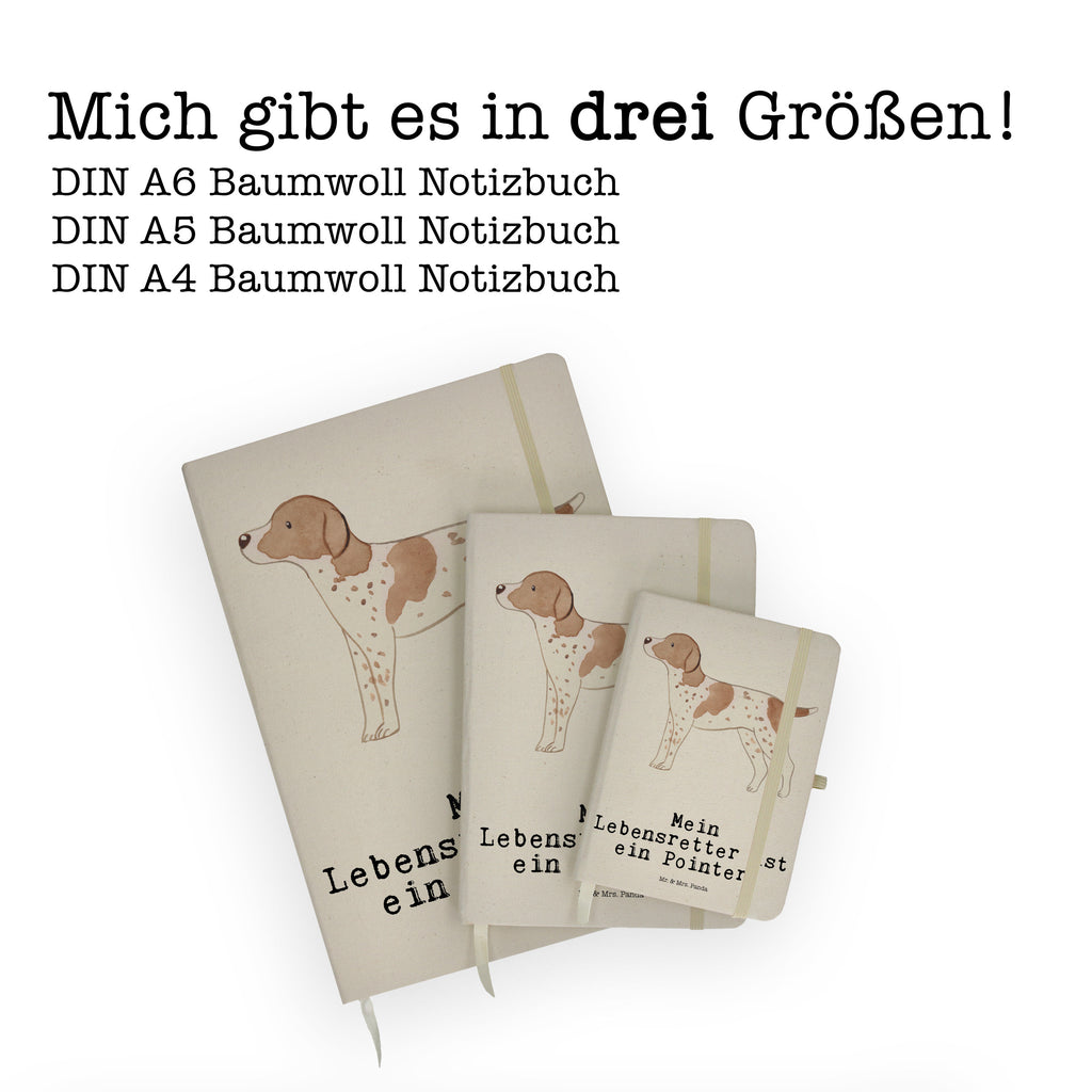 DIN A6 Baumwoll Notizbuch Pointer Lebensretter Notizen, Eintragebuch, Tagebuch, Notizblock, Adressbuch, Journal, Kladde, Skizzenbuch, Notizheft, Schreibbuch, Schreibheft, Hund, Hunderasse, Rassehund, Hundebesitzer, Geschenk, Tierfreund, Schenken, Welpe, English Pointer, Pointer