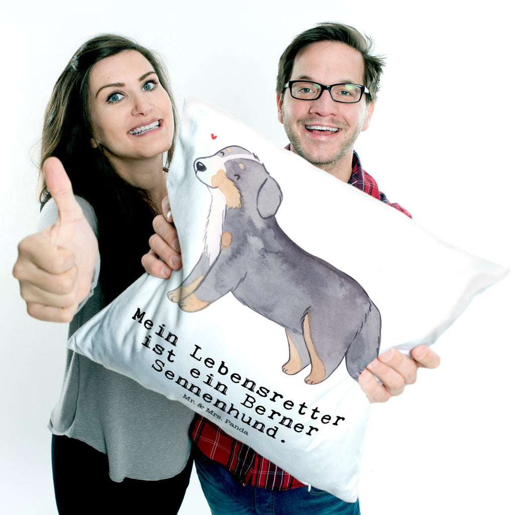 40x40 Kissen Berner Sennenhund Lebensretter Kissenhülle, Kopfkissen, Sofakissen, Dekokissen, Motivkissen, Hund, Hunderasse, Rassehund, Hundebesitzer, Geschenk, Tierfreund, Schenken, Welpe, Dürrbächler, Berner Sennenhund
