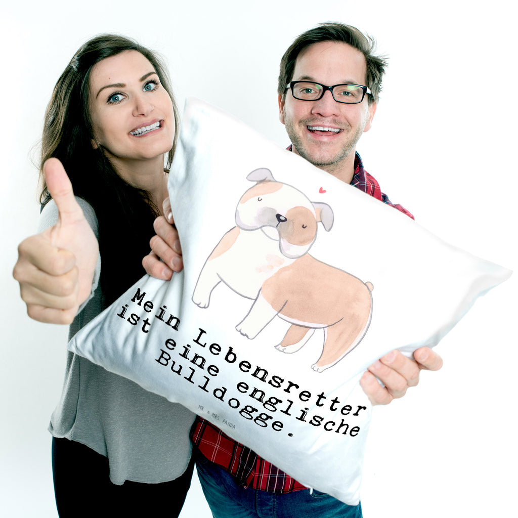 40x40 Kissen Englische Bulldogge Lebensretter Kissenhülle, Kopfkissen, Sofakissen, Dekokissen, Motivkissen, Hund, Hunderasse, Rassehund, Hundebesitzer, Geschenk, Tierfreund, Schenken, Welpe, Englische Bulldogge