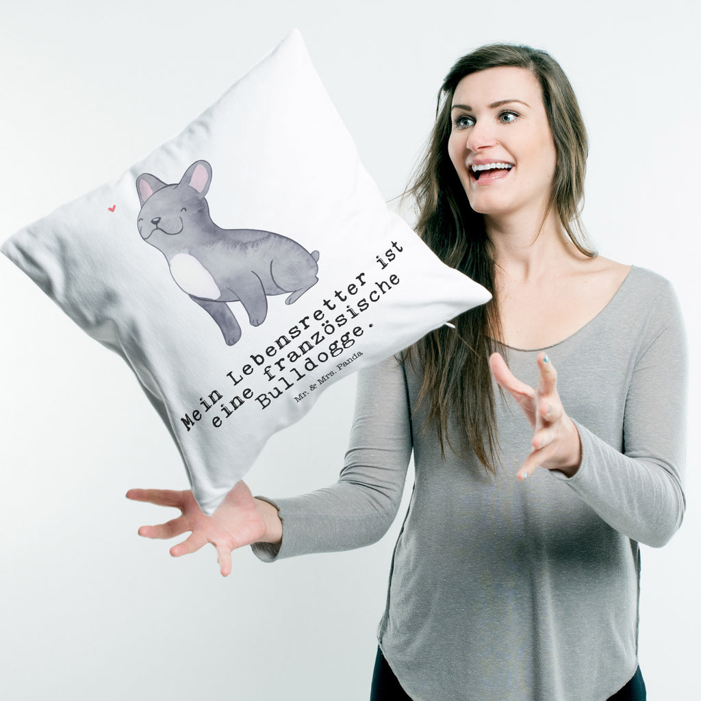 40x40 Kissen Französische Bulldogge Lebensretter Kissenhülle, Kopfkissen, Sofakissen, Dekokissen, Motivkissen, Hund, Hunderasse, Rassehund, Hundebesitzer, Geschenk, Tierfreund, Schenken, Welpe, Französische Bulldogge