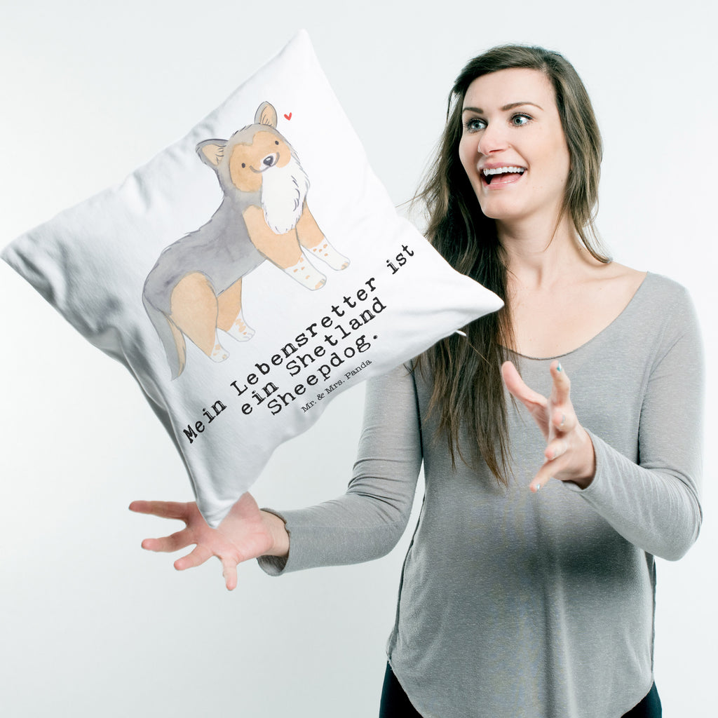 40x40 Kissen Shetland Sheepdog Lebensretter Kissenhülle, Kopfkissen, Sofakissen, Dekokissen, Motivkissen, Hund, Hunderasse, Rassehund, Hundebesitzer, Geschenk, Tierfreund, Schenken, Welpe, Shetland Sheepdog, Sheltie