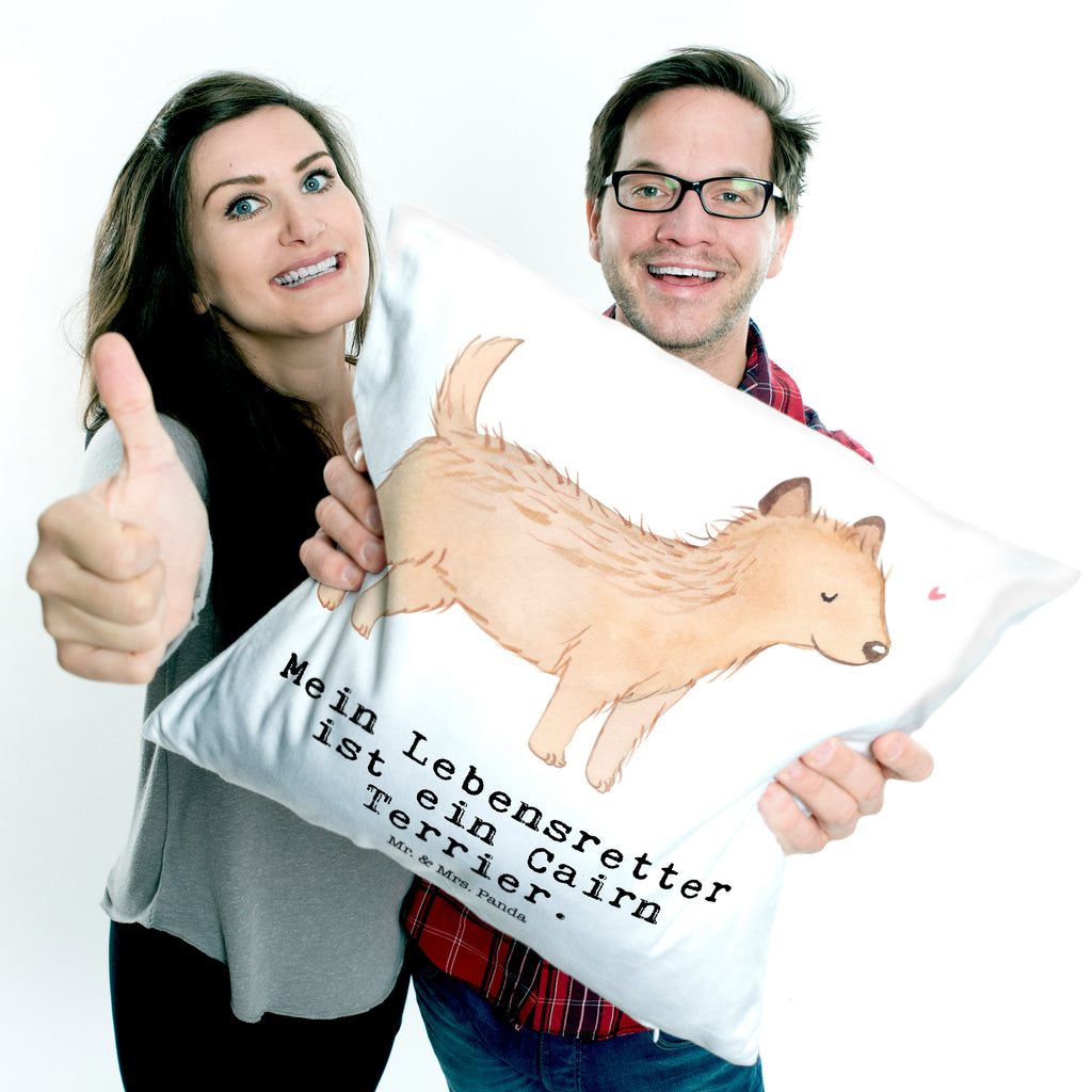 40x40 Kissen Cairn Terrier Lebensretter Kissenhülle, Kopfkissen, Sofakissen, Dekokissen, Motivkissen, Hund, Hunderasse, Rassehund, Hundebesitzer, Geschenk, Tierfreund, Schenken, Welpe, Cairn Terrier