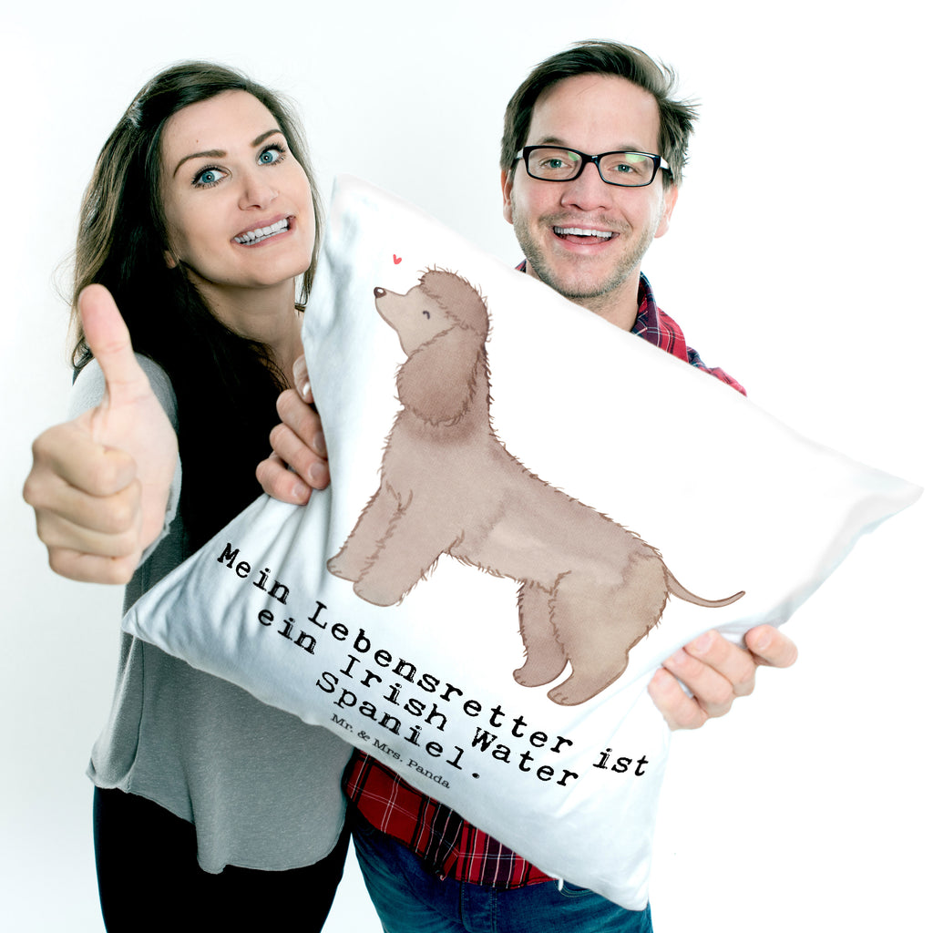 40x40 Kissen Irish Water Spaniel Lebensretter Kissenhülle, Kopfkissen, Sofakissen, Dekokissen, Motivkissen, Hund, Hunderasse, Rassehund, Hundebesitzer, Geschenk, Tierfreund, Schenken, Welpe, Irish Water Spaniel, Jagdhund