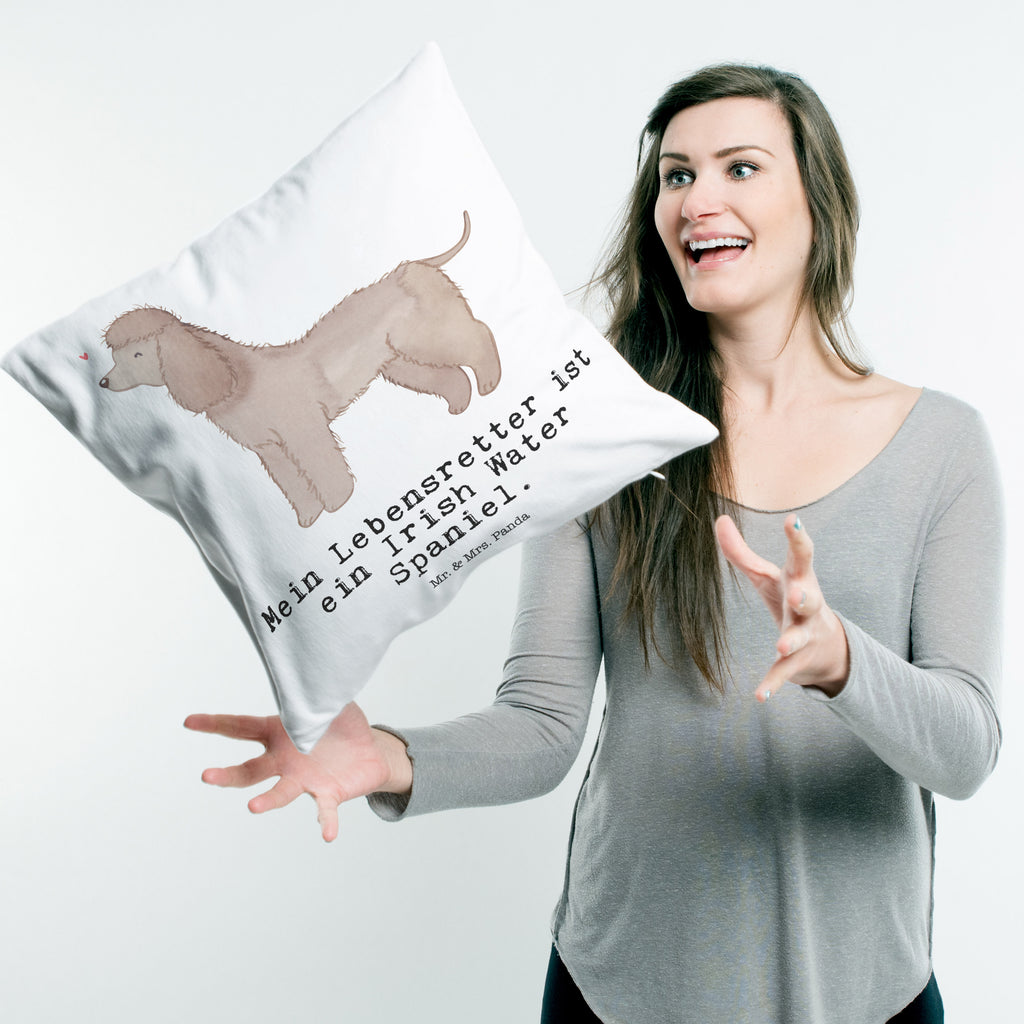 40x40 Kissen Irish Water Spaniel Lebensretter Kissenhülle, Kopfkissen, Sofakissen, Dekokissen, Motivkissen, Hund, Hunderasse, Rassehund, Hundebesitzer, Geschenk, Tierfreund, Schenken, Welpe, Irish Water Spaniel, Jagdhund