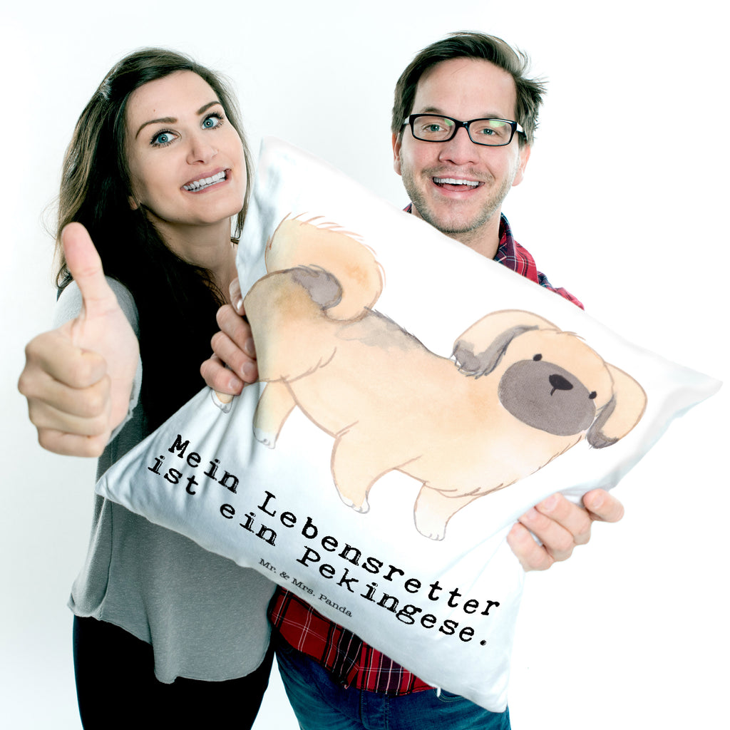 40x40 Kissen Pekingese Lebensretter Kissenhülle, Kopfkissen, Sofakissen, Dekokissen, Motivkissen, Hund, Hunderasse, Rassehund, Hundebesitzer, Geschenk, Tierfreund, Schenken, Welpe, Pekingese, Pekinese, Peking-Palasthund