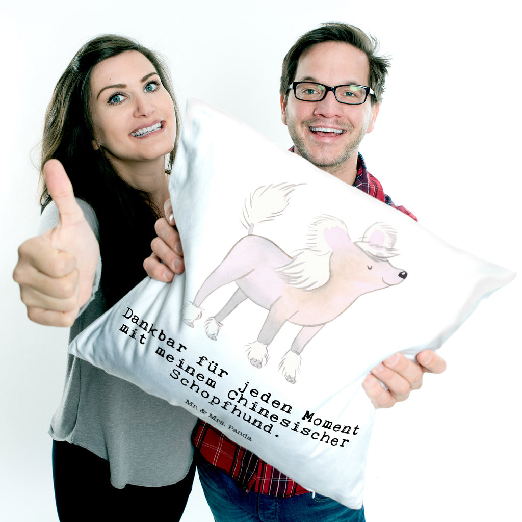 40x40 Kissen Chinesischer Schopfhund Moment Kissenhülle, Kopfkissen, Sofakissen, Dekokissen, Motivkissen, Hund, Hunderasse, Rassehund, Hundebesitzer, Geschenk, Tierfreund, Schenken, Welpe, Chinesischer Schopfhund, Chinese Crested Dog