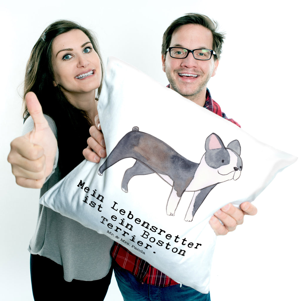 40x40 Kissen Boston Terrier Lebensretter Kissenhülle, Kopfkissen, Sofakissen, Dekokissen, Motivkissen, Hund, Hunderasse, Rassehund, Hundebesitzer, Geschenk, Tierfreund, Schenken, Welpe, Boston Terrier