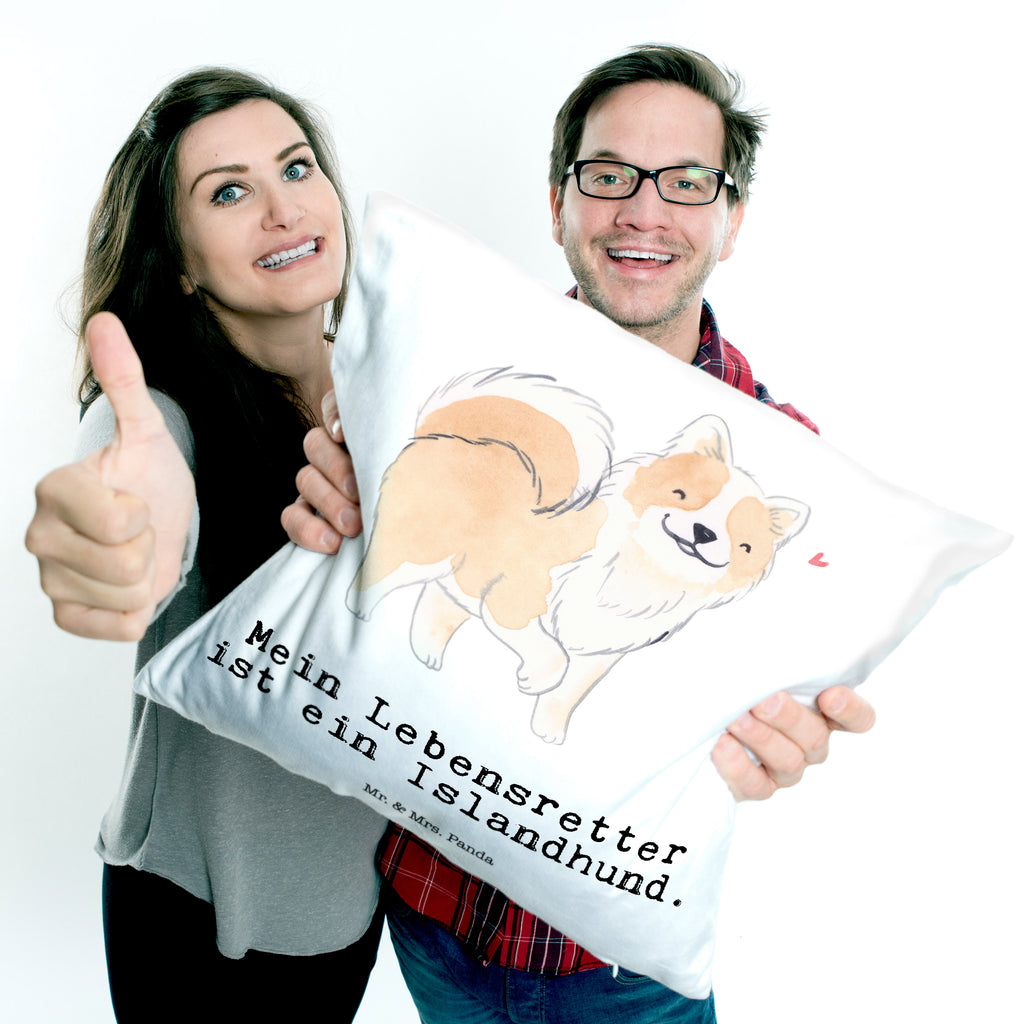 40x40 Kissen Islandhund Lebensretter Kissenhülle, Kopfkissen, Sofakissen, Dekokissen, Motivkissen, Hund, Hunderasse, Rassehund, Hundebesitzer, Geschenk, Tierfreund, Schenken, Welpe, Islandhund, isländischer Schäferhund