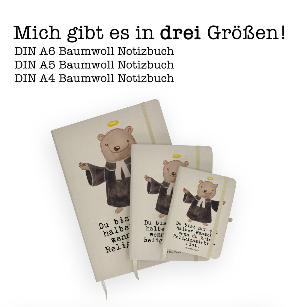 DIN A4 Baumwoll Notizbuch Religionslehrer mit Herz Notizen, Eintragebuch, Tagebuch, Notizblock, Adressbuch, Journal, Kladde, Skizzenbuch, Notizheft, Schreibbuch, Schreibheft, Beruf, Ausbildung, Jubiläum, Abschied, Rente, Kollege, Kollegin, Geschenk, Schenken, Arbeitskollege, Mitarbeiter, Firma, Danke, Dankeschön, Religionslehrer, Reli Lehrer, Schule, Grundschule