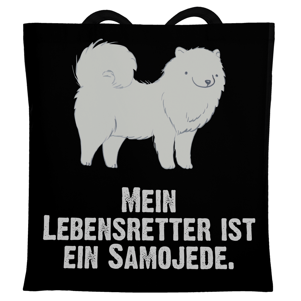 Tragetasche Samojede Lebensretter Beuteltasche, Beutel, Einkaufstasche, Jutebeutel, Stoffbeutel, Hund, Hunderasse, Rassehund, Hundebesitzer, Geschenk, Tierfreund, Schenken, Welpe, Samojede, Samojedenhund, Samojedenspitz