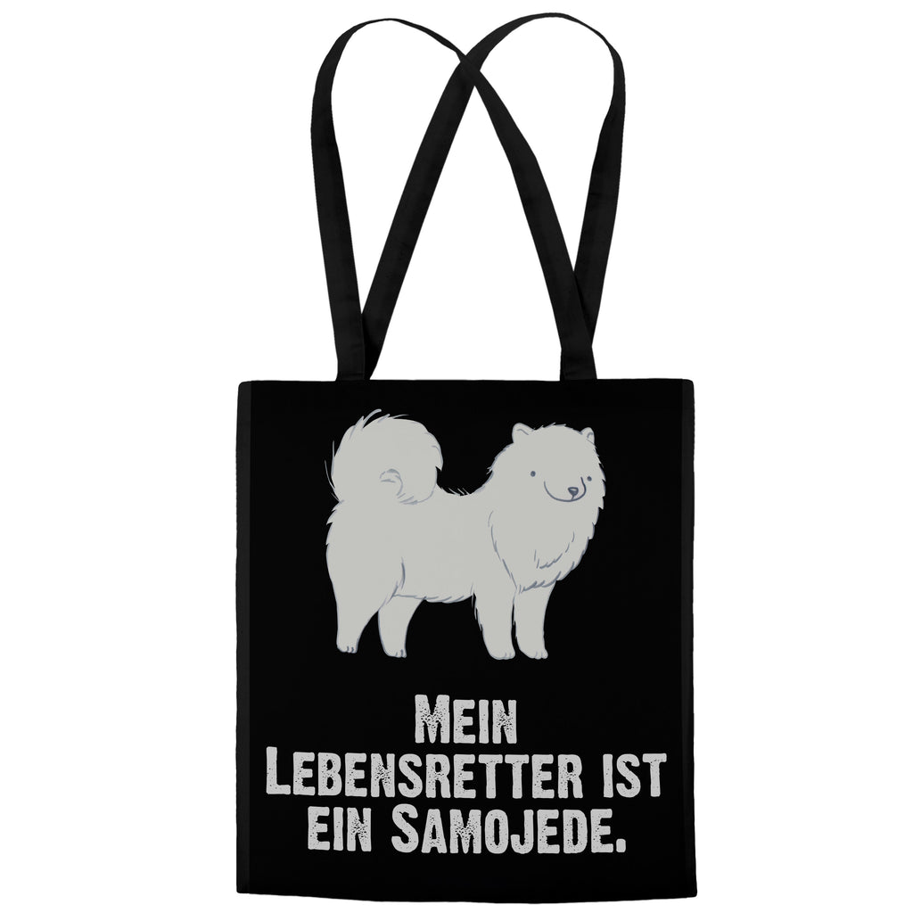 Tragetasche Samojede Lebensretter Beuteltasche, Beutel, Einkaufstasche, Jutebeutel, Stoffbeutel, Hund, Hunderasse, Rassehund, Hundebesitzer, Geschenk, Tierfreund, Schenken, Welpe, Samojede, Samojedenhund, Samojedenspitz