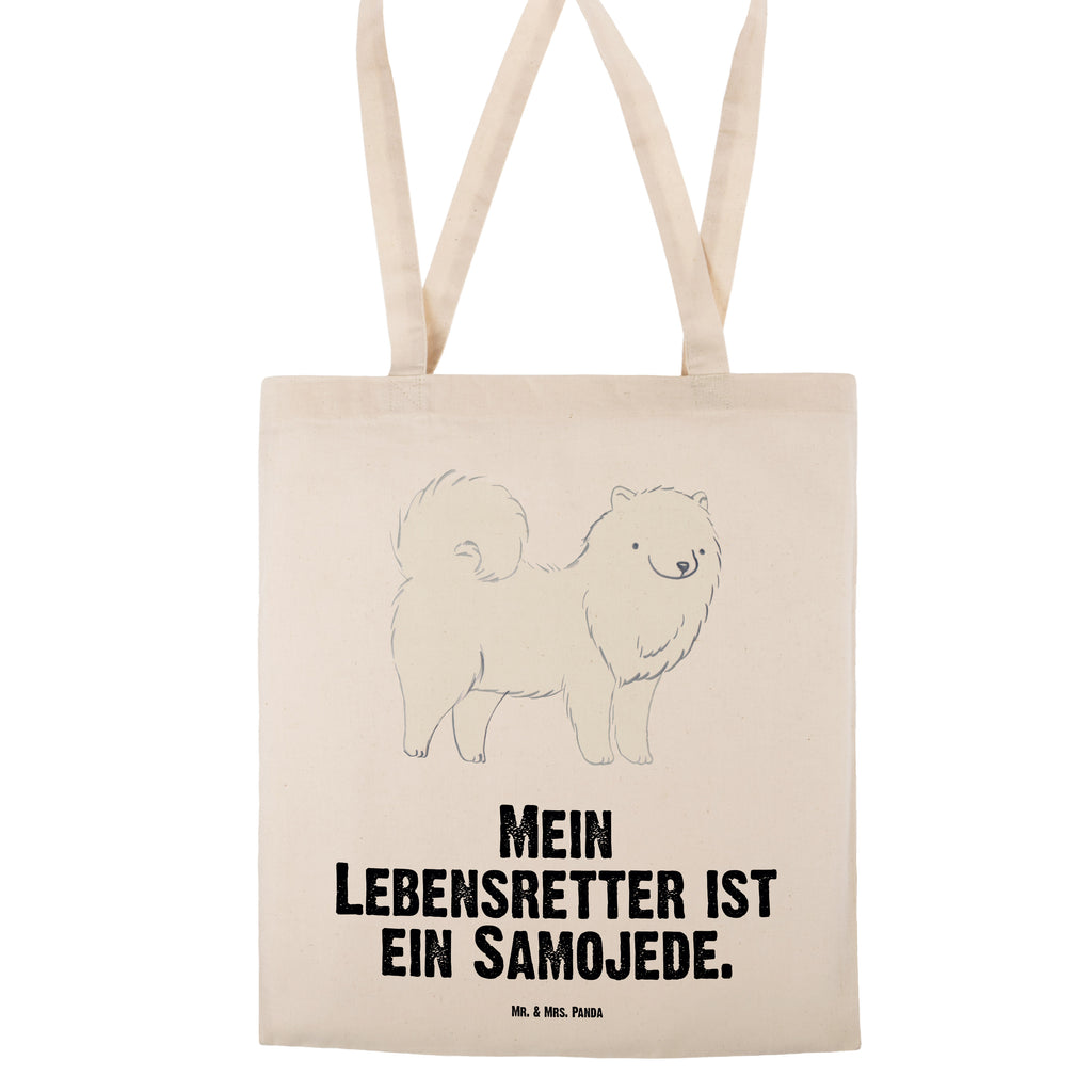 Tragetasche Samojede Lebensretter Beuteltasche, Beutel, Einkaufstasche, Jutebeutel, Stoffbeutel, Hund, Hunderasse, Rassehund, Hundebesitzer, Geschenk, Tierfreund, Schenken, Welpe, Samojede, Samojedenhund, Samojedenspitz