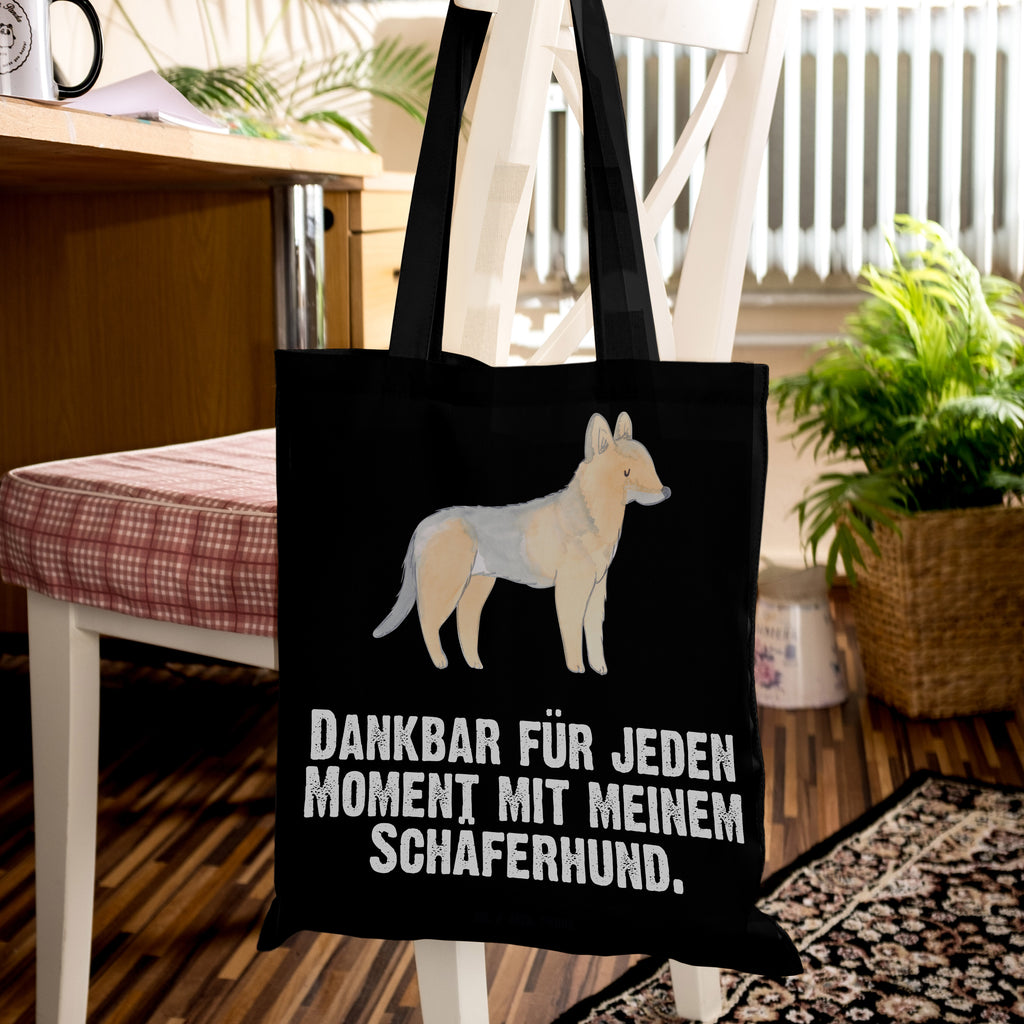 Tragetasche Schäferhund Moment Beuteltasche, Beutel, Einkaufstasche, Jutebeutel, Stoffbeutel, Hund, Hunderasse, Rassehund, Hundebesitzer, Geschenk, Tierfreund, Schenken, Welpe, Schäferhund, Deutscher Schäferhund