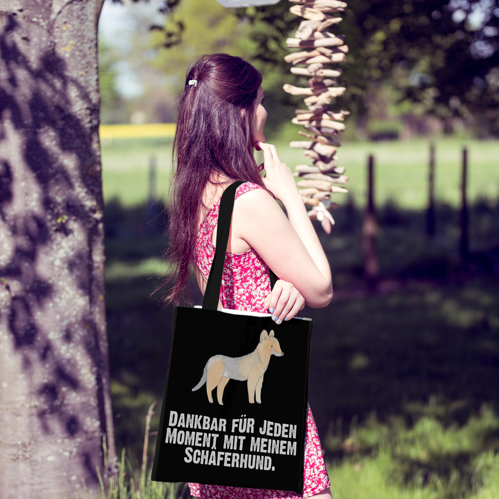 Tragetasche Schäferhund Moment Beuteltasche, Beutel, Einkaufstasche, Jutebeutel, Stoffbeutel, Hund, Hunderasse, Rassehund, Hundebesitzer, Geschenk, Tierfreund, Schenken, Welpe, Schäferhund, Deutscher Schäferhund