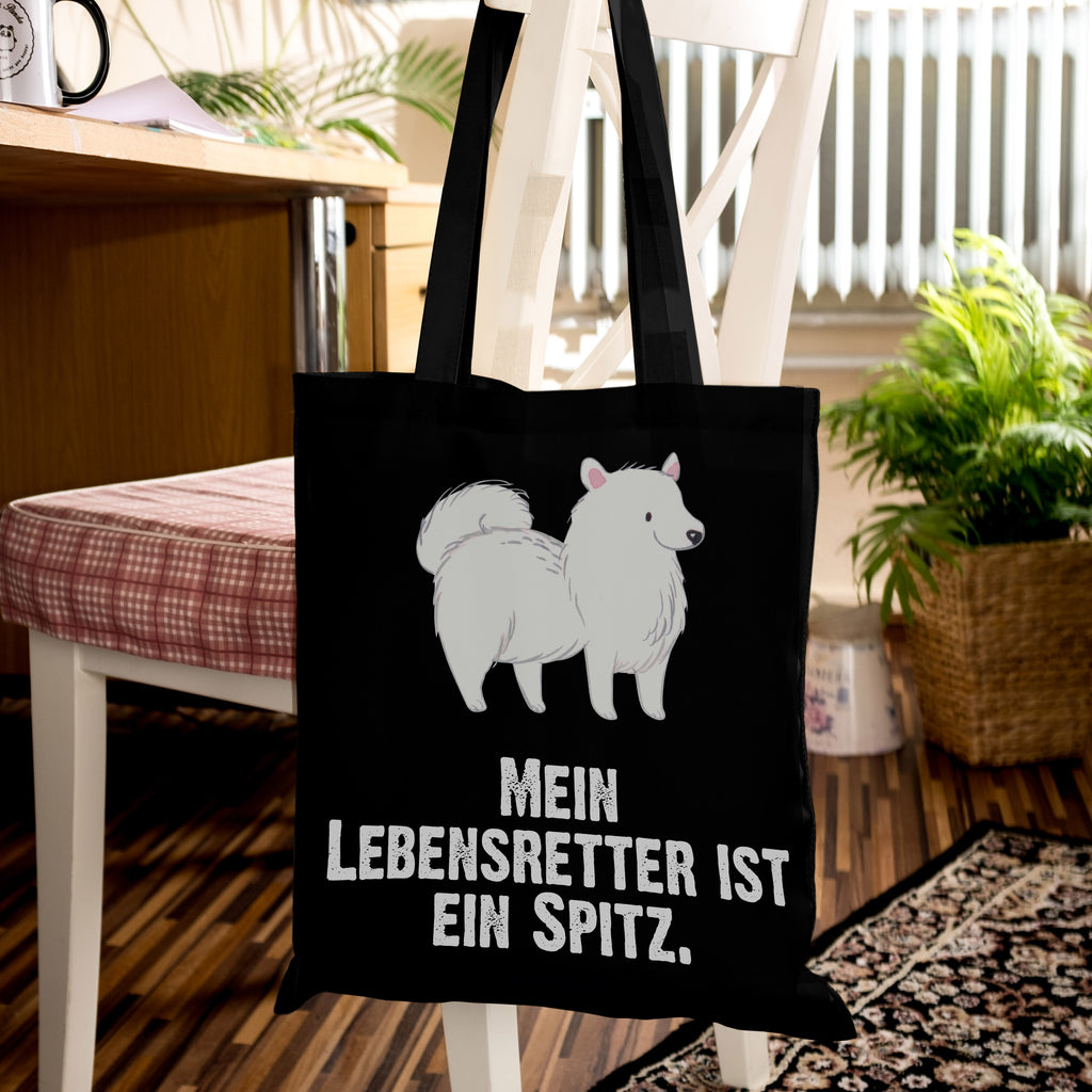 Tragetasche Spitz Lebensretter Beuteltasche, Beutel, Einkaufstasche, Jutebeutel, Stoffbeutel, Hund, Hunderasse, Rassehund, Hundebesitzer, Geschenk, Tierfreund, Schenken, Welpe, Spitz