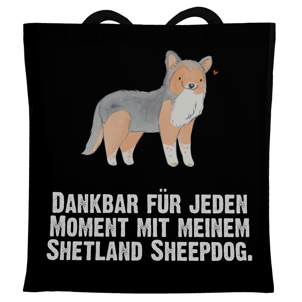 Tragetasche Shetland Sheepdog Moment Beuteltasche, Beutel, Einkaufstasche, Jutebeutel, Stoffbeutel, Hund, Hunderasse, Rassehund, Hundebesitzer, Geschenk, Tierfreund, Schenken, Welpe, Shetland Sheepdog, Sheltie