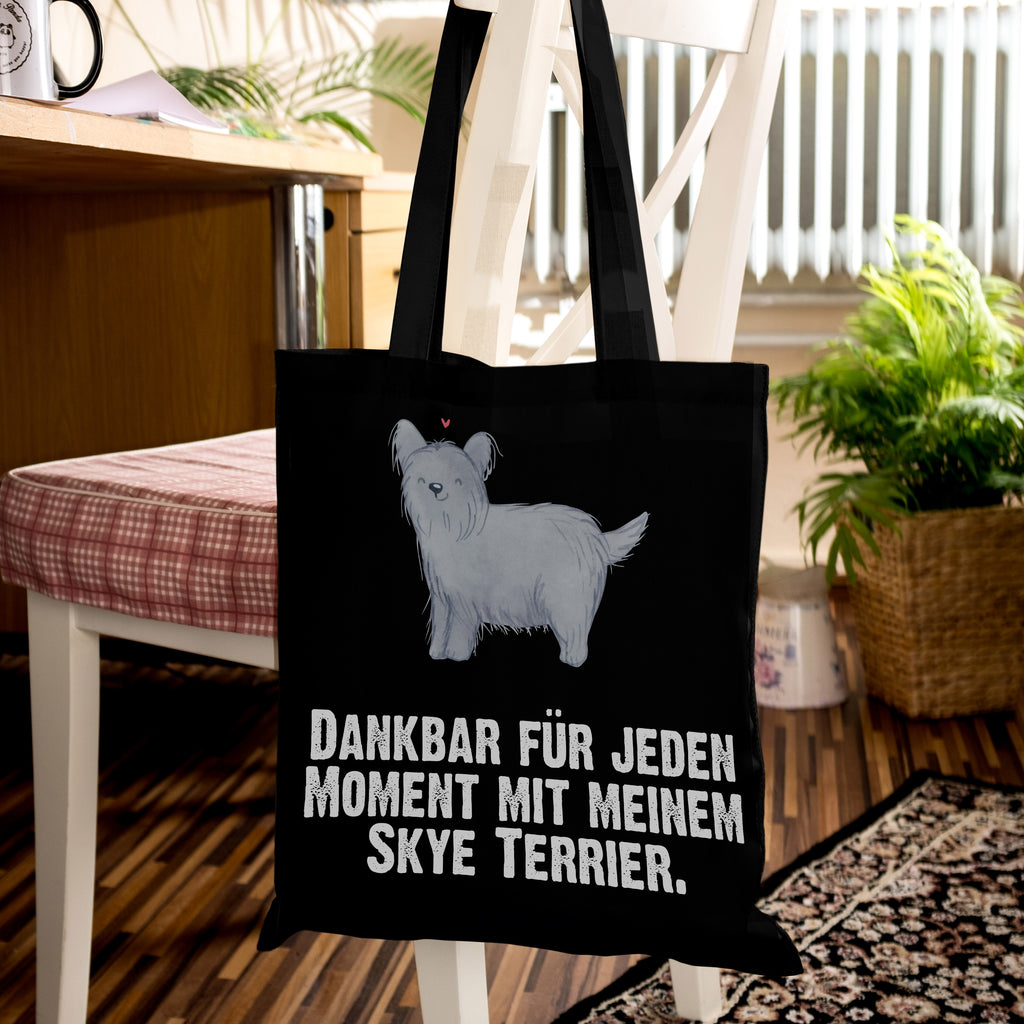 Tragetasche Skye Terrier Moment Beuteltasche, Beutel, Einkaufstasche, Jutebeutel, Stoffbeutel, Hund, Hunderasse, Rassehund, Hundebesitzer, Geschenk, Tierfreund, Schenken, Welpe, Skye Terrier, Terrier
