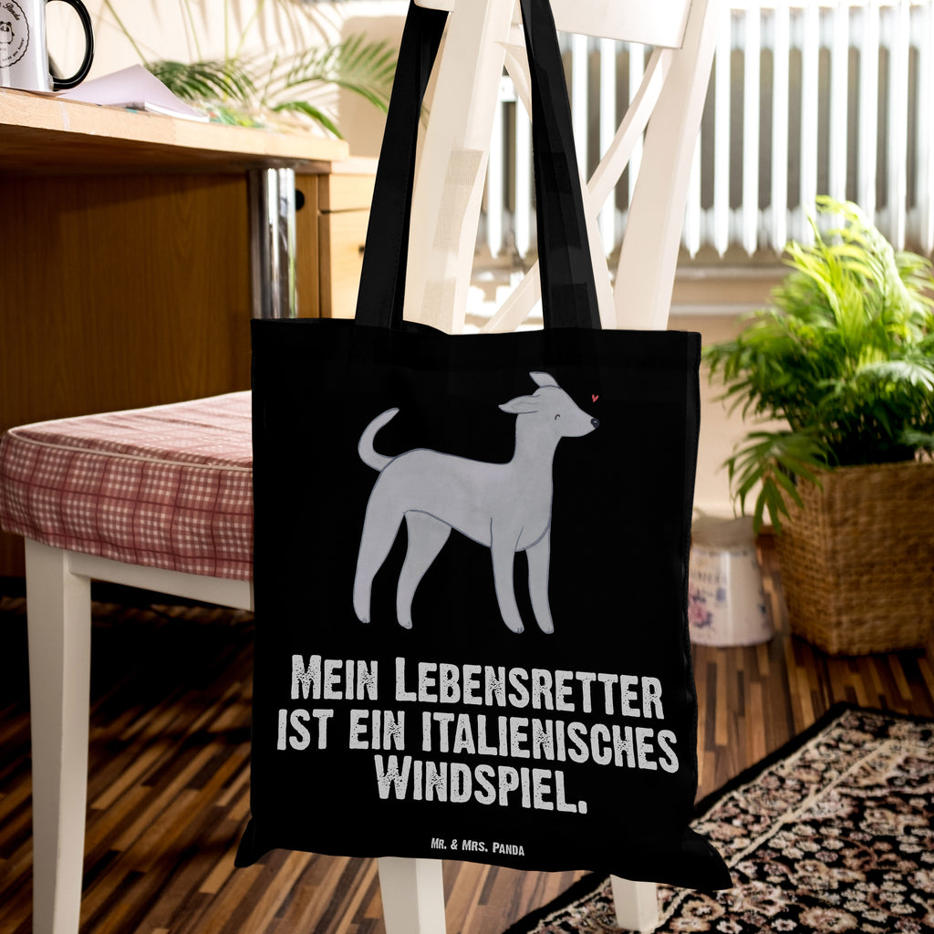 Tragetasche Italienisches Windspiel Lebensretter Beuteltasche, Beutel, Einkaufstasche, Jutebeutel, Stoffbeutel, Hund, Hunderasse, Rassehund, Hundebesitzer, Geschenk, Tierfreund, Schenken, Welpe, Italienisches Windspiel, Windhund, Italian Greyhound