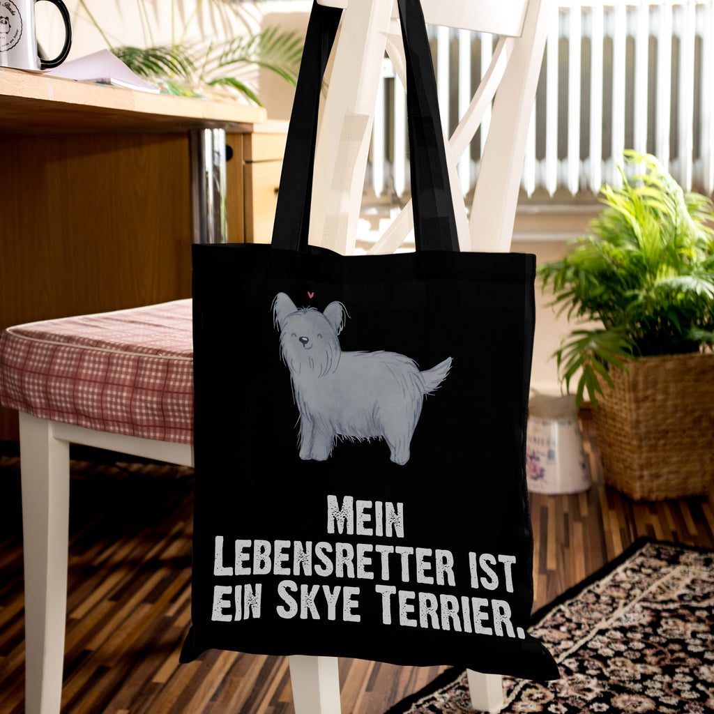 Tragetasche Skye Terrier Lebensretter Beuteltasche, Beutel, Einkaufstasche, Jutebeutel, Stoffbeutel, Hund, Hunderasse, Rassehund, Hundebesitzer, Geschenk, Tierfreund, Schenken, Welpe, Skye Terrier, Terrier