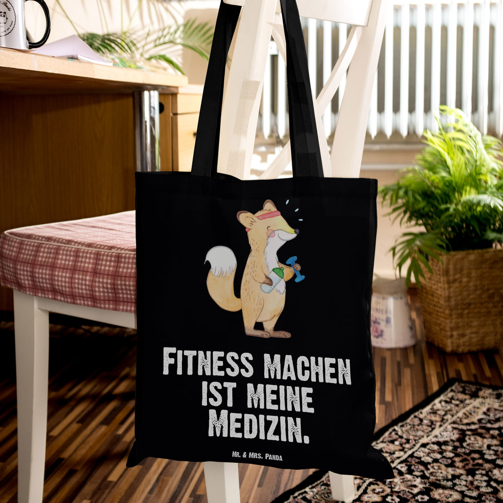 Tragetasche Fuchs Fitness Medizin Beuteltasche, Beutel, Einkaufstasche, Jutebeutel, Stoffbeutel, Geschenk, Sport, Sportart, Hobby, Schenken, Danke, Dankeschön, Auszeichnung, Gewinn, Sportler, Fitness, Sport treiben, Fitnessstudio, Sportclub, Kraftsport