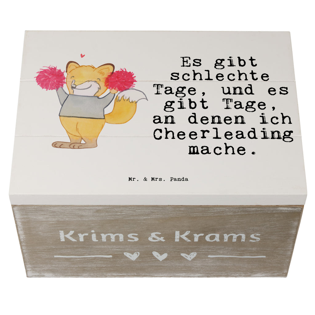 Holzkiste Fuchs Cheerleader Tage Holzkiste, Kiste, Schatzkiste, Truhe, Schatulle, XXL, Erinnerungsbox, Erinnerungskiste, Dekokiste, Aufbewahrungsbox, Geschenk, Sport, Sportart, Hobby, Schenken, Danke, Dankeschön, Auszeichnung, Gewinn, Sportler, Cheerleader, Cheerleading, Turnen, Turn Club, Turniere